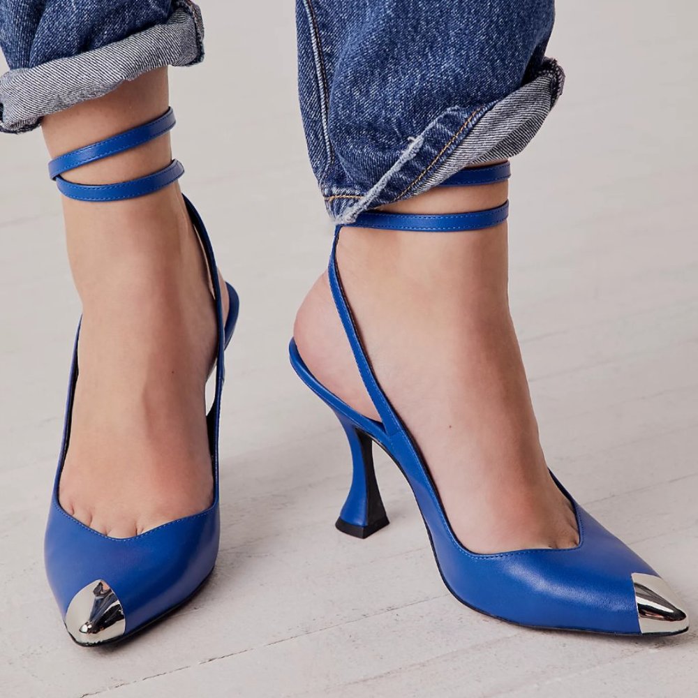 Wrap Heels with Metal Toe Cap